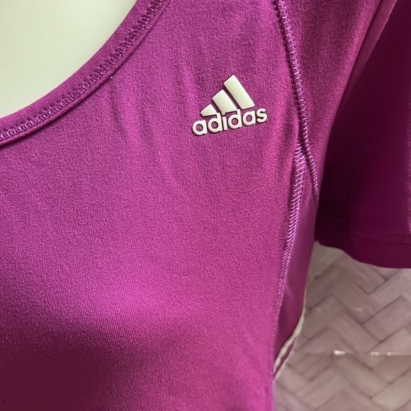 Adidas athletic top climalite, pink size small, climate cool, short sleeve - Picture 2 of 6